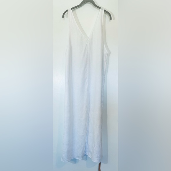 Ref🌻🌻 Linen Dress NWT.   Reformation Monique Dresss Medium White Dress w Slit - Picture 6 of 9